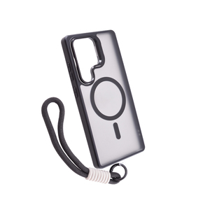 Maska za Samsung Galaxy S25 Ultra — PC Camera Stand Rope Magsafe, crna