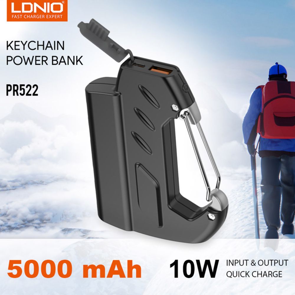 Power bank — Prenosiva baterija Ldnio PR522 10W privezak 5000mAh, crni