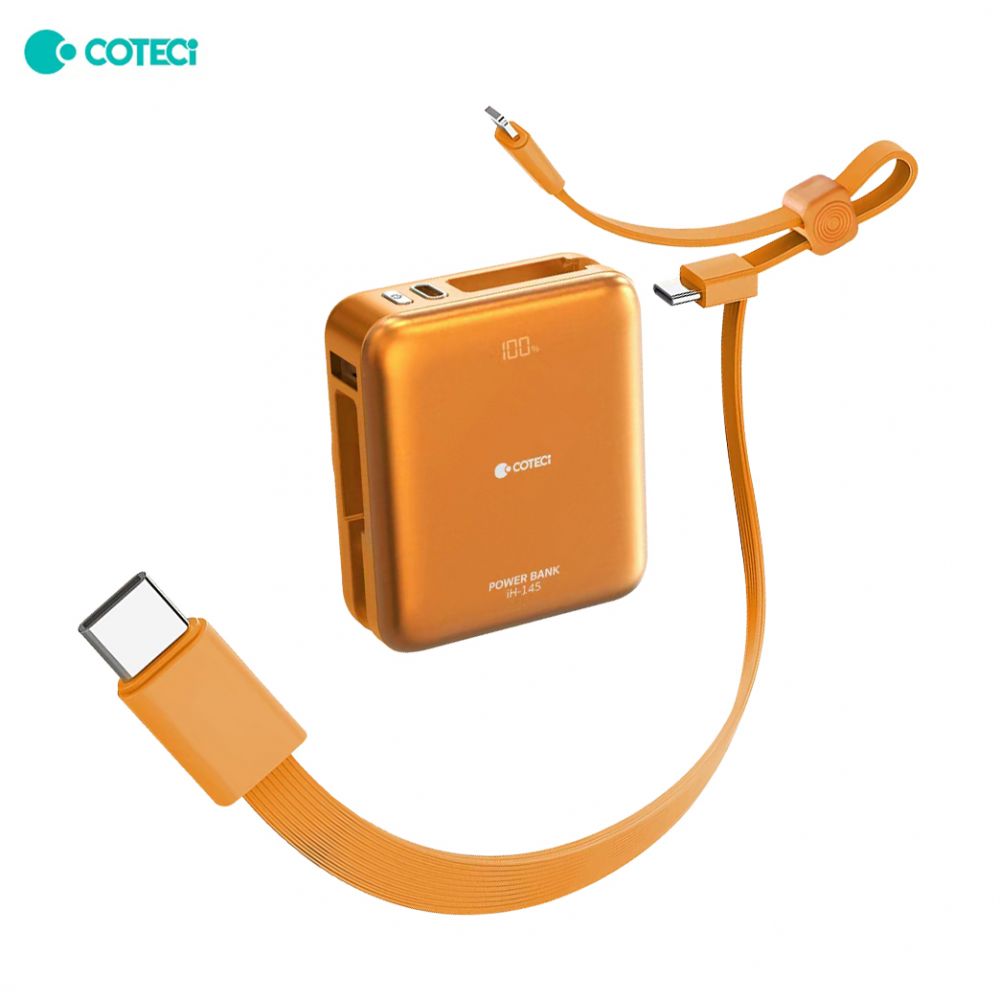 Power bank — Prenosiva baterija magnetic Coteci iH-145 3u1, narandzasta
