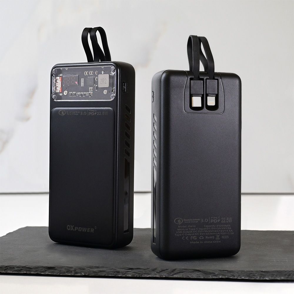 Power bank — Prenosiva baterija Oxpower P410 PD QC 22.5W 20000mAh, crna