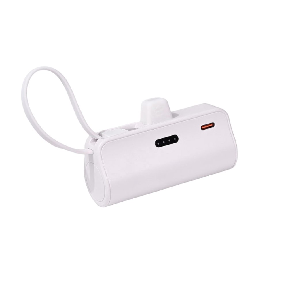 Power bank — Prenosiva baterija privezak 5000mAh 15W Type C, bela