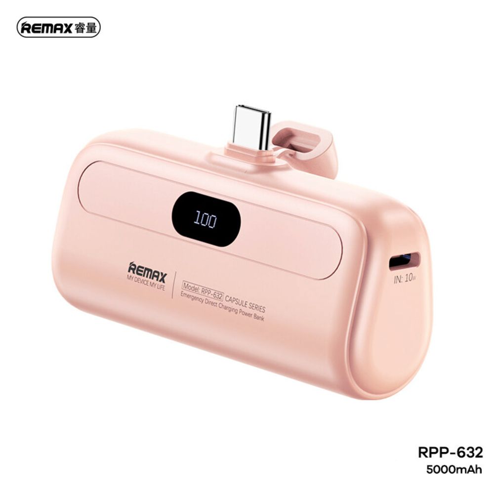 Power bank — Prenosiva baterija Remax Capsule series RPP-632 2A, roze