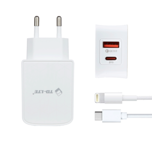 Punjač za Apple — Powerful TD-LTE PD+USB QC 18W/3A Type-c na iPhone