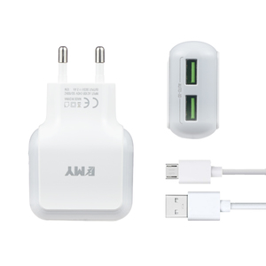 Punjač — Za mobilni telefon MY-220 2.4A 12W, beli