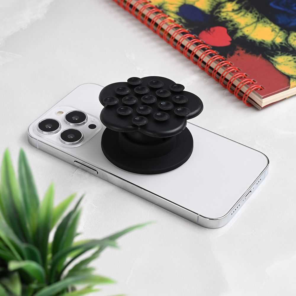 Power bank — Stiker za mobilni telefon Magnetic Flower, crni