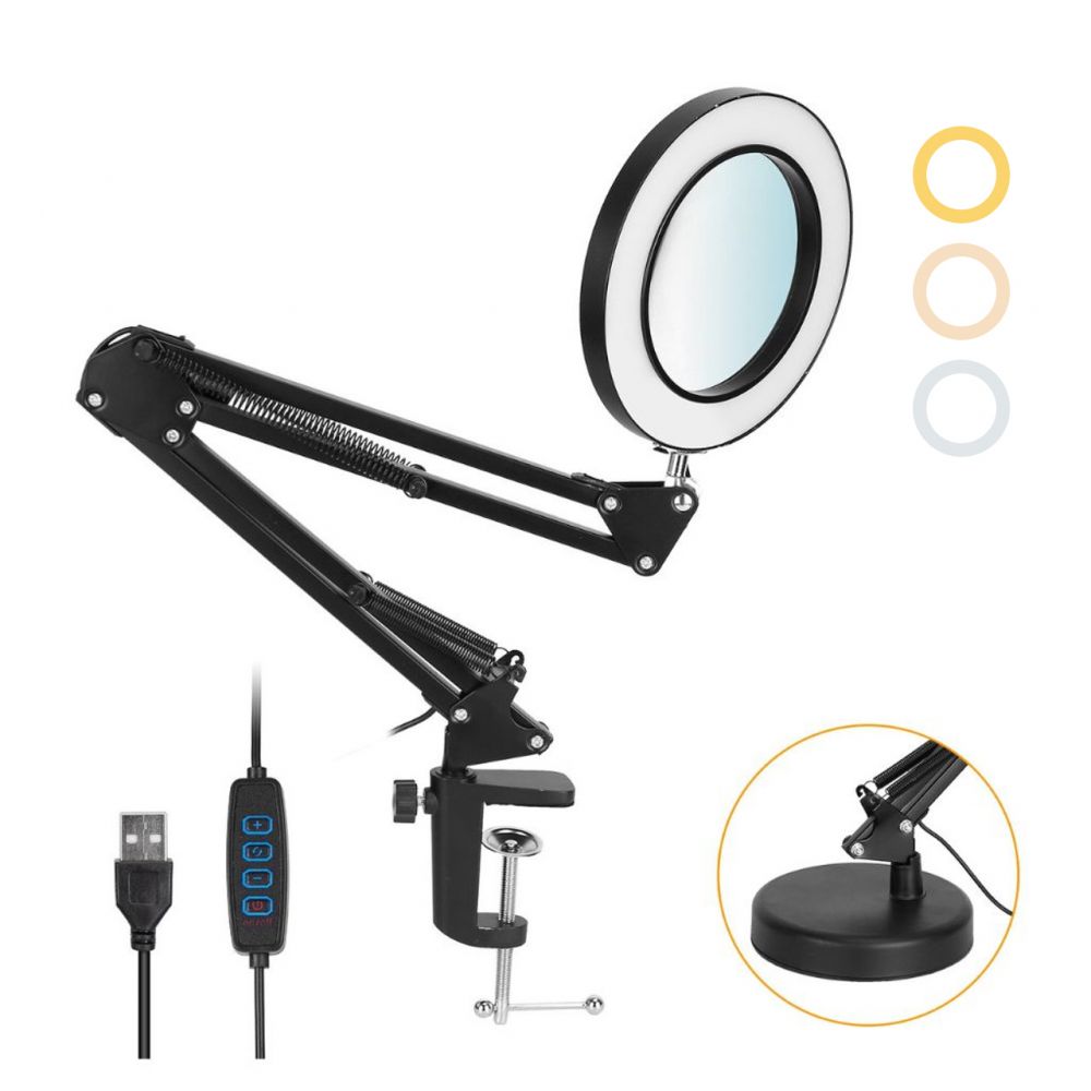 Servisni deo — Stona LED lampa sa lupom HQ, crna
