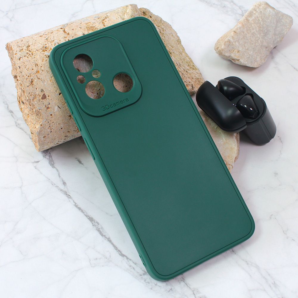 Maska za Xiaomi Redmi 12C — 3D Camera, tamno zelena
