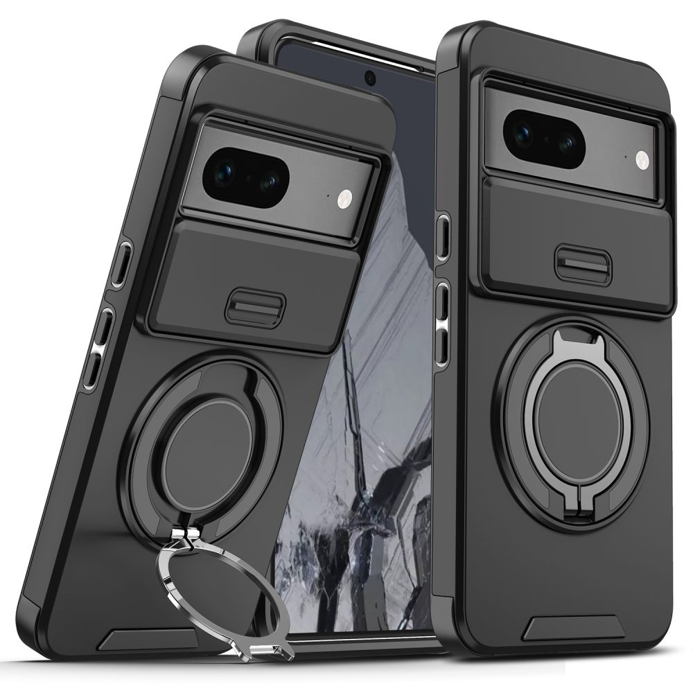 Maska za Google Pixel Pixel 7 — CamShield Ring stand, crna