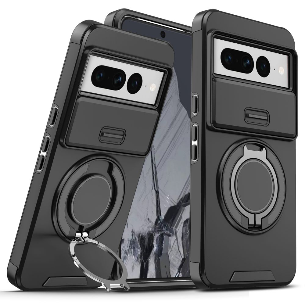 Maska za Google Pixel Pixel 7 Pro — CamShield Ring stand, crna