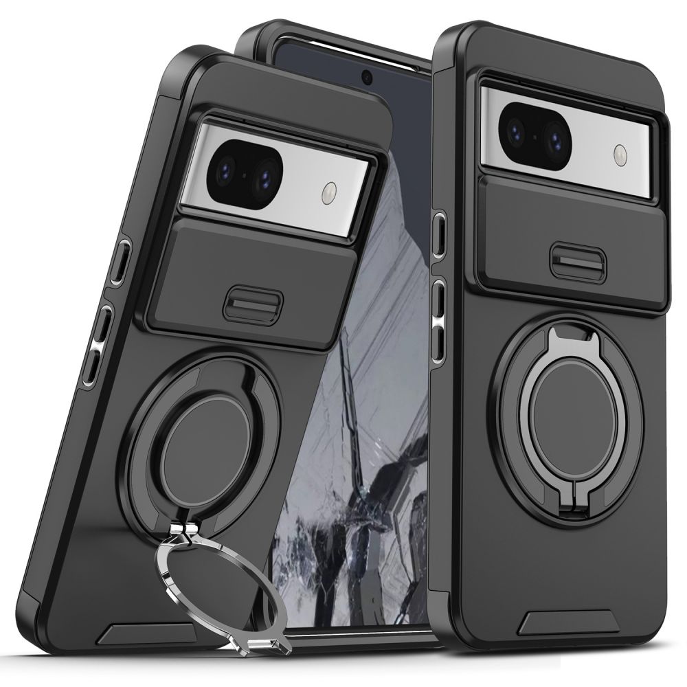 Maska za Google Pixel Pixel 8a — CamShield Ring stand, crna