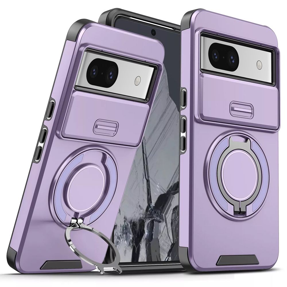 Maska za Google Pixel Pixel 8a — CamShield Ring stand, ljubicasta