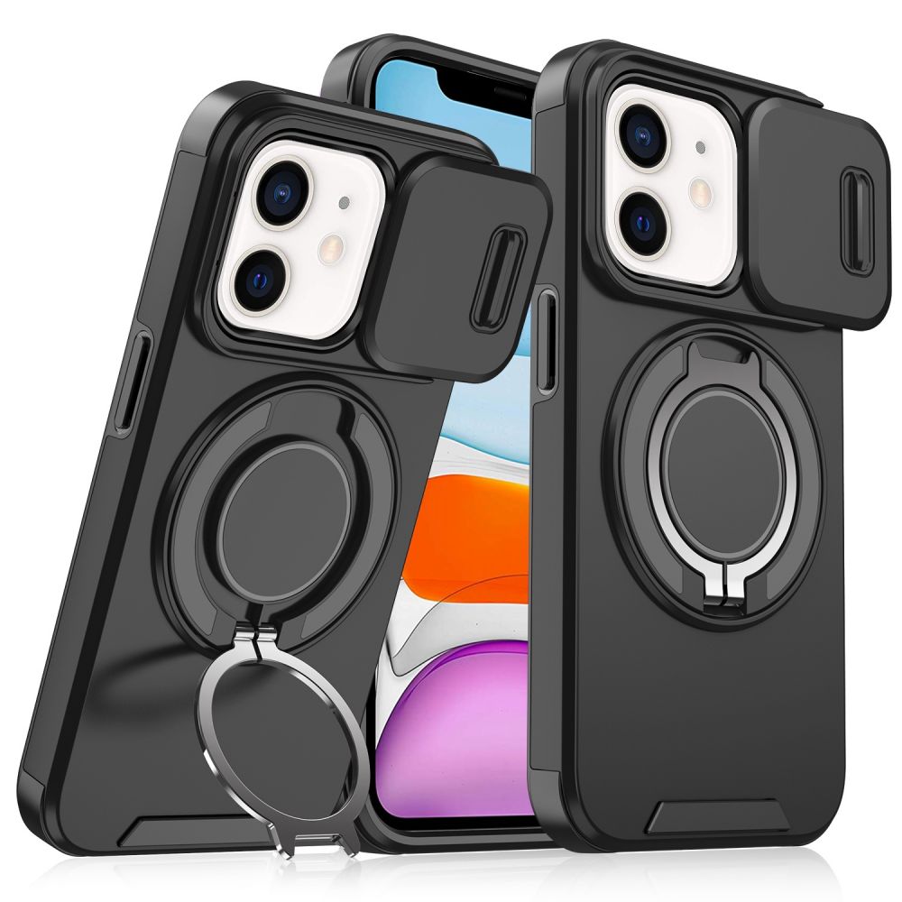 Maska za Apple iPhone 11 — CamShield Ring stand, crna