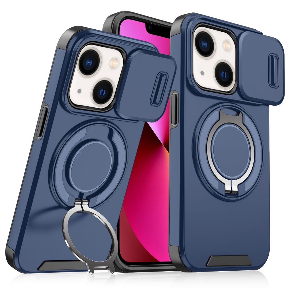 Maska za Apple iPhone 13 — CamShield Ring stand, plava