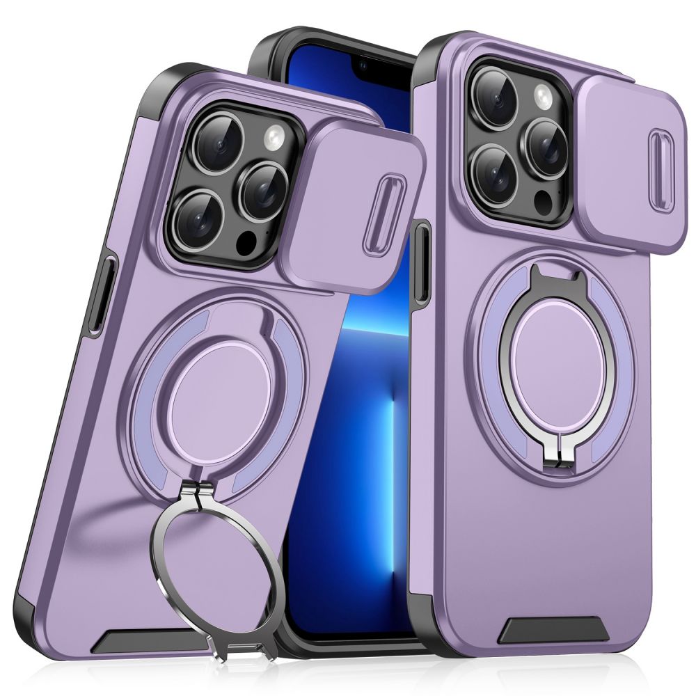 Maska za Apple iPhone 13 Pro — CamShield Ring stand, ljubicasta