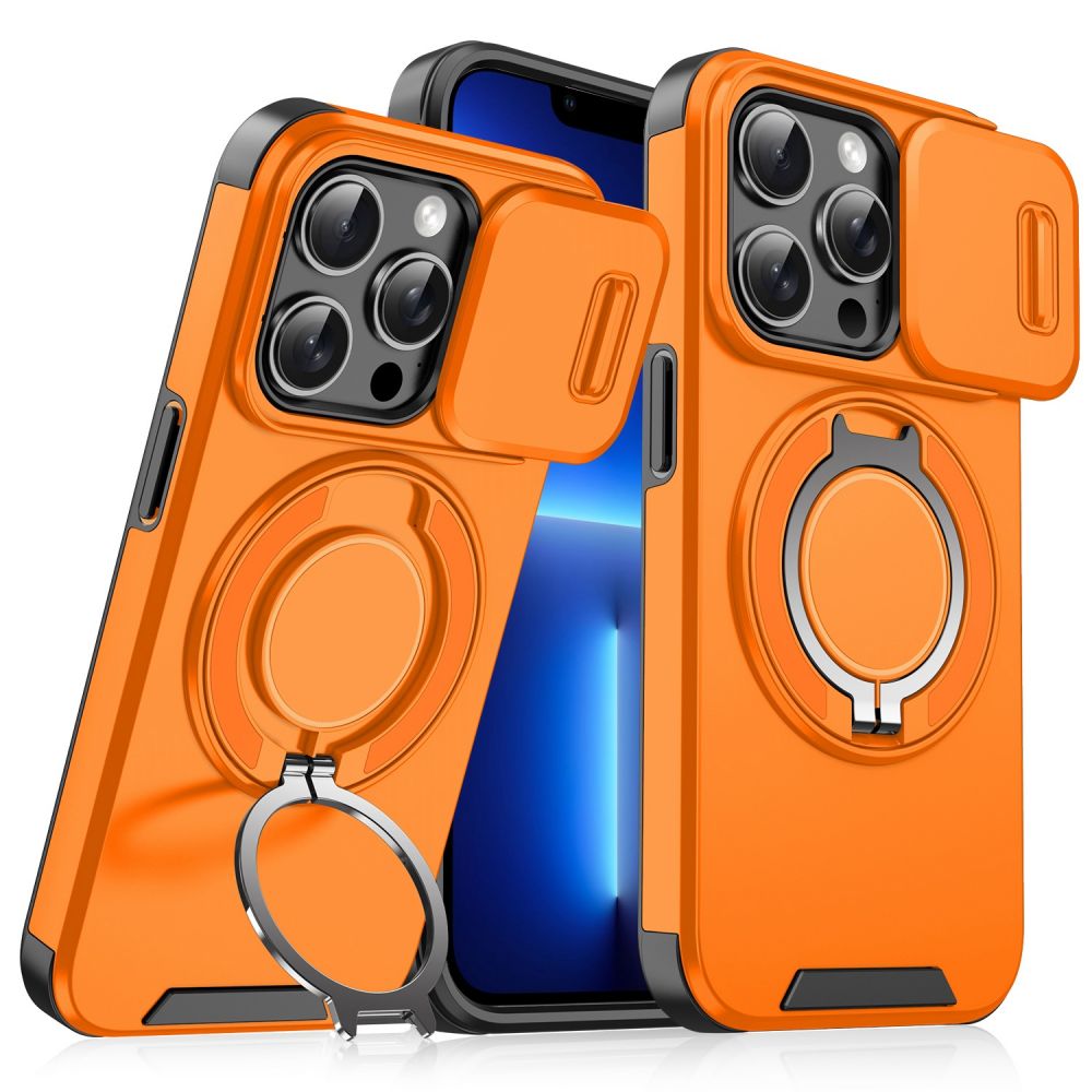 Maska za Apple iPhone 13 Pro — CamShield Ring stand, narandzasta