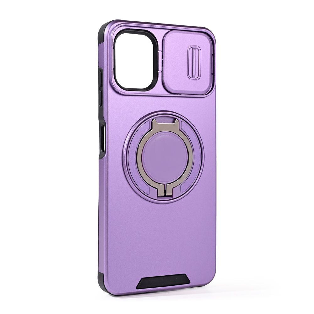 Maska za Samsung Galaxy A06 — CamShield Ring stand, ljubicasta