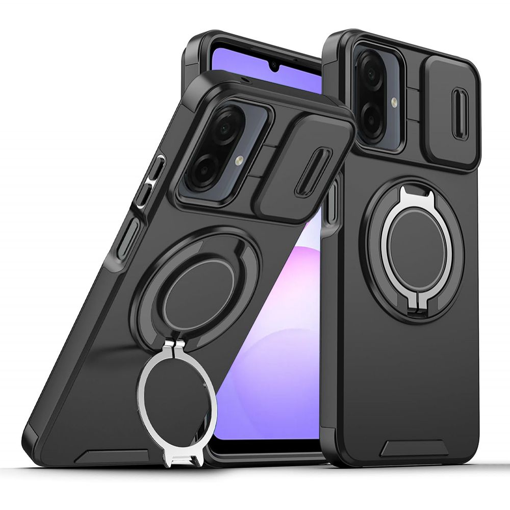 Maska za Samsung Galaxy A07 — CamShield Ring stand, crna