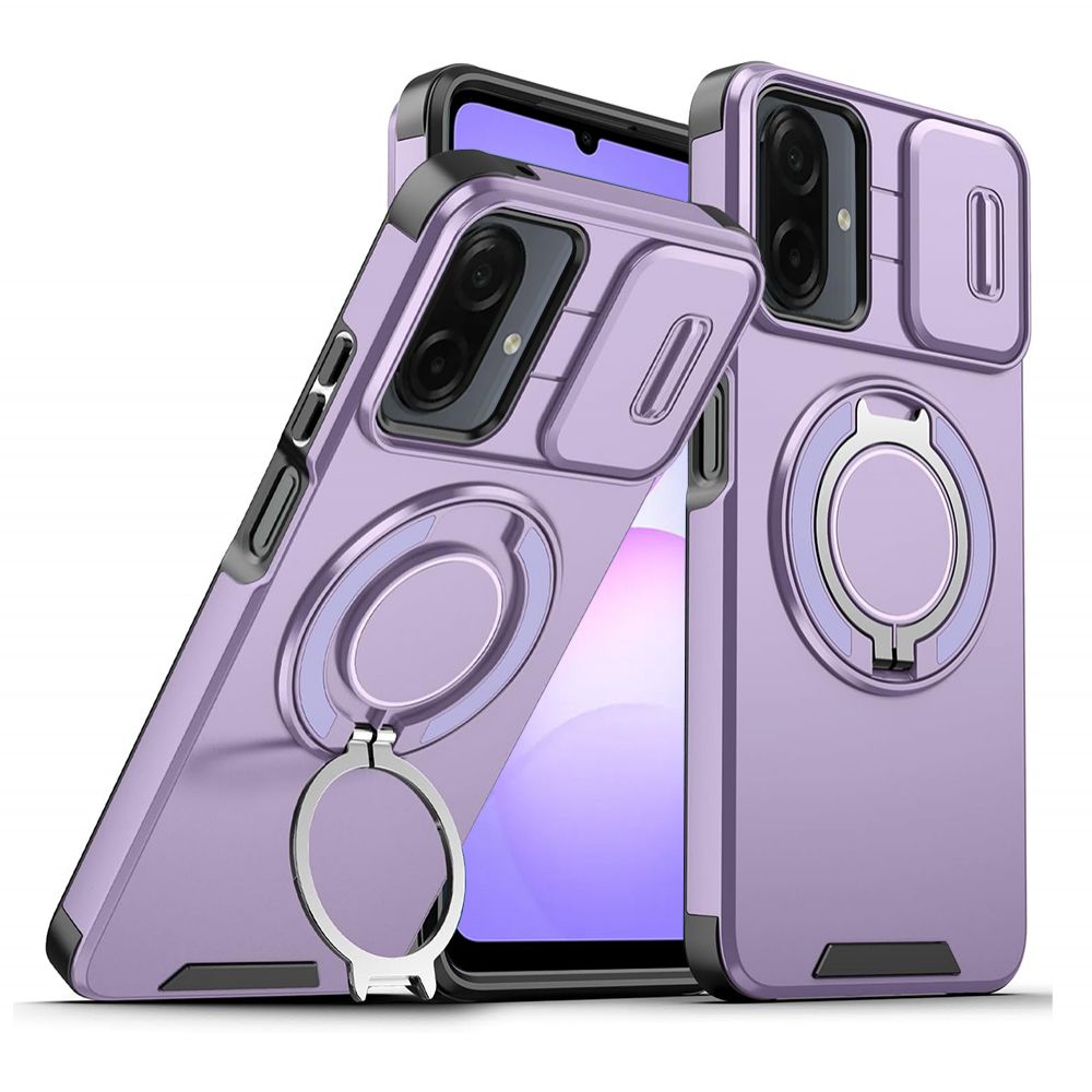 Maska za Samsung Galaxy A07 — CamShield Ring stand, ljubicasta