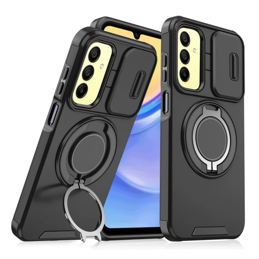 Maska za Samsung Galaxy A16 4G — CamShield Ring stand, crna