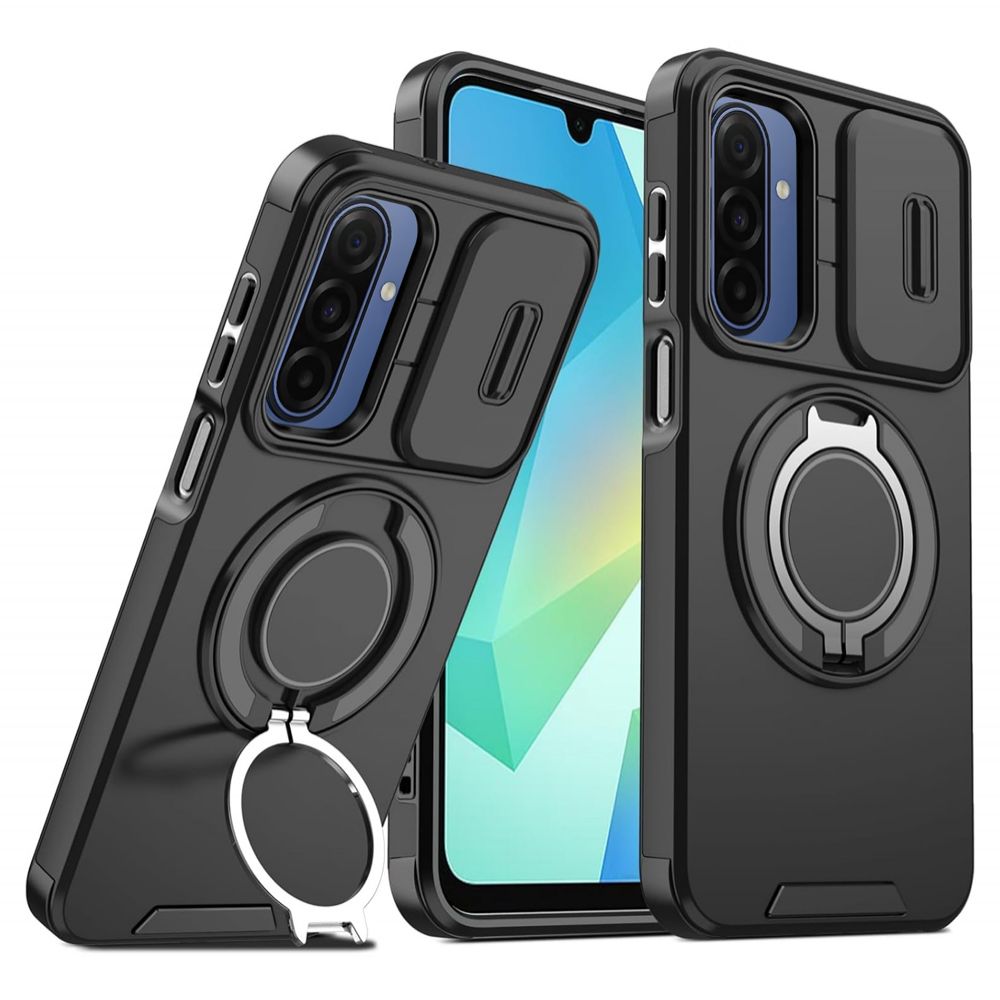 Maska za Samsung Galaxy A17 4G — CamShield Ring stand, crna