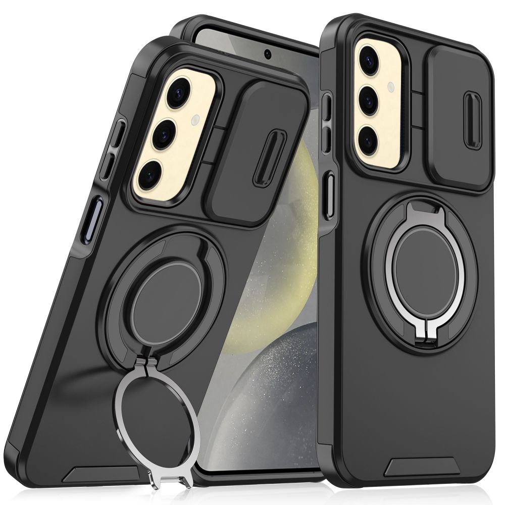 Maska za Samsung Galaxy A26 5G — CamShield Ring stand, crna