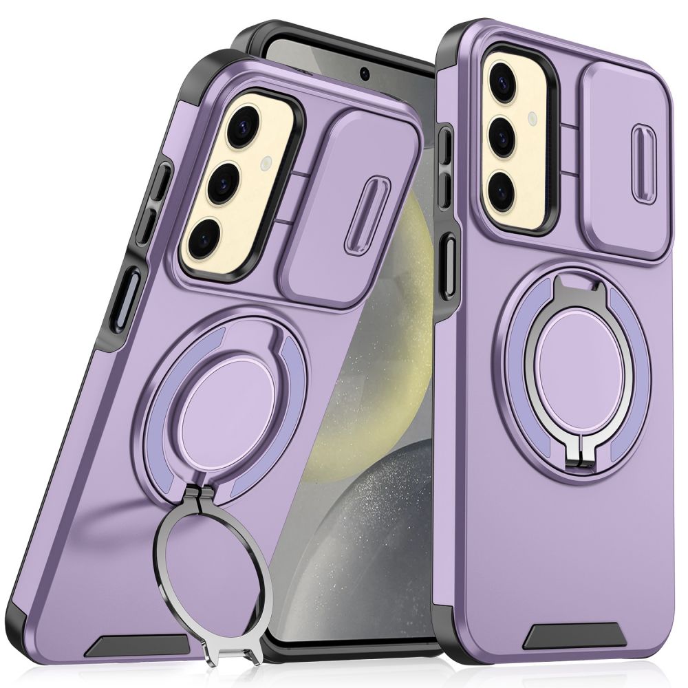 Maska za Samsung Galaxy S24 — CamShield Ring stand, ljubicasta