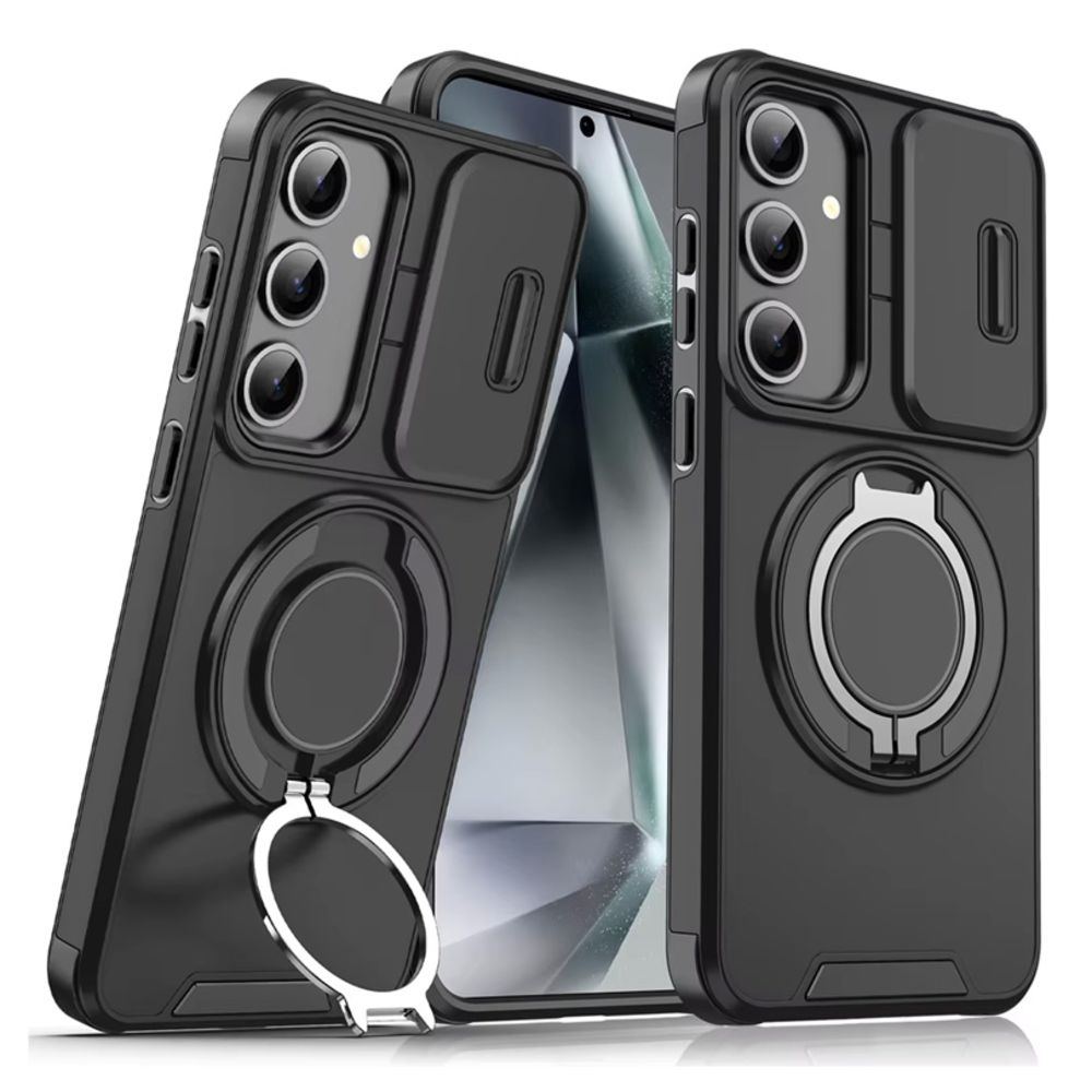 Maska za Samsung Galaxy S25 Plus — CamShield Ring stand, crna
