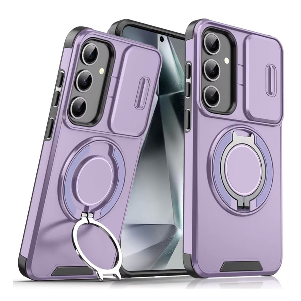 Maska za Samsung Galaxy S25 Plus — CamShield Ring stand, ljubicasta