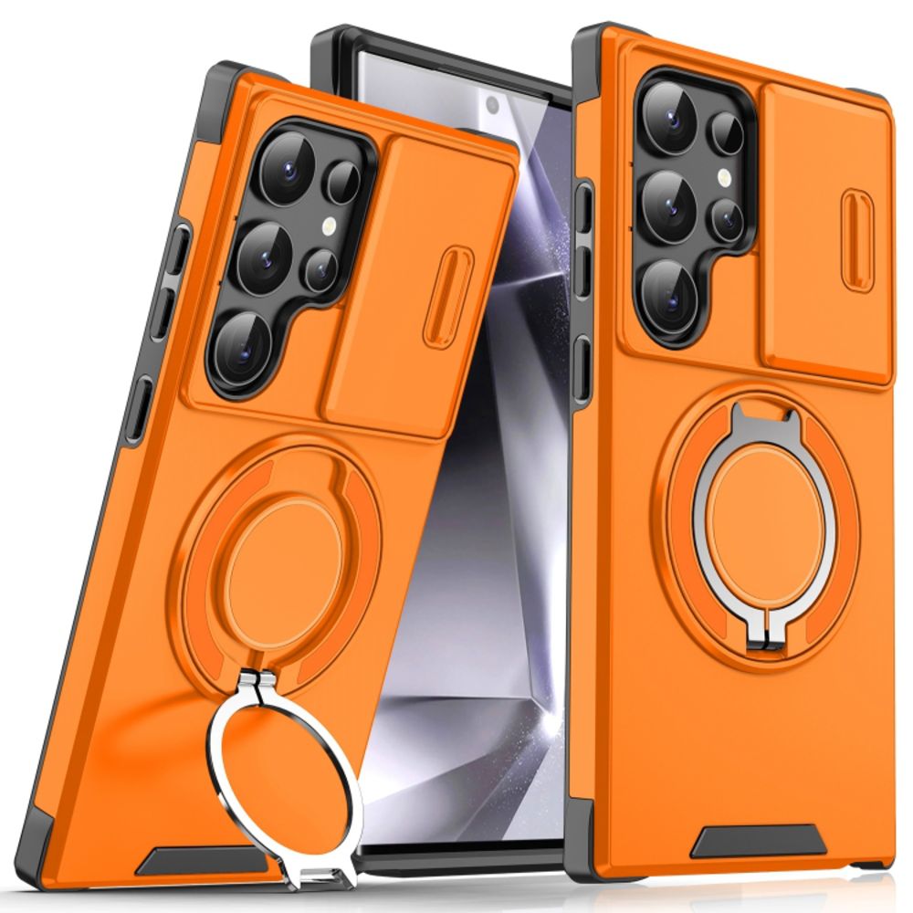Maska za Samsung Galaxy S25 Ultra — CamShield Ring stand, narandzasta