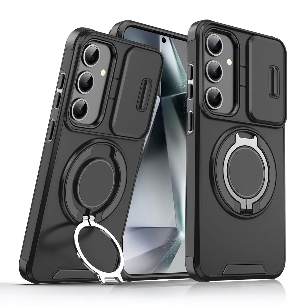 Maska za Samsung Galaxy S26 — CamShield Ring stand, crna