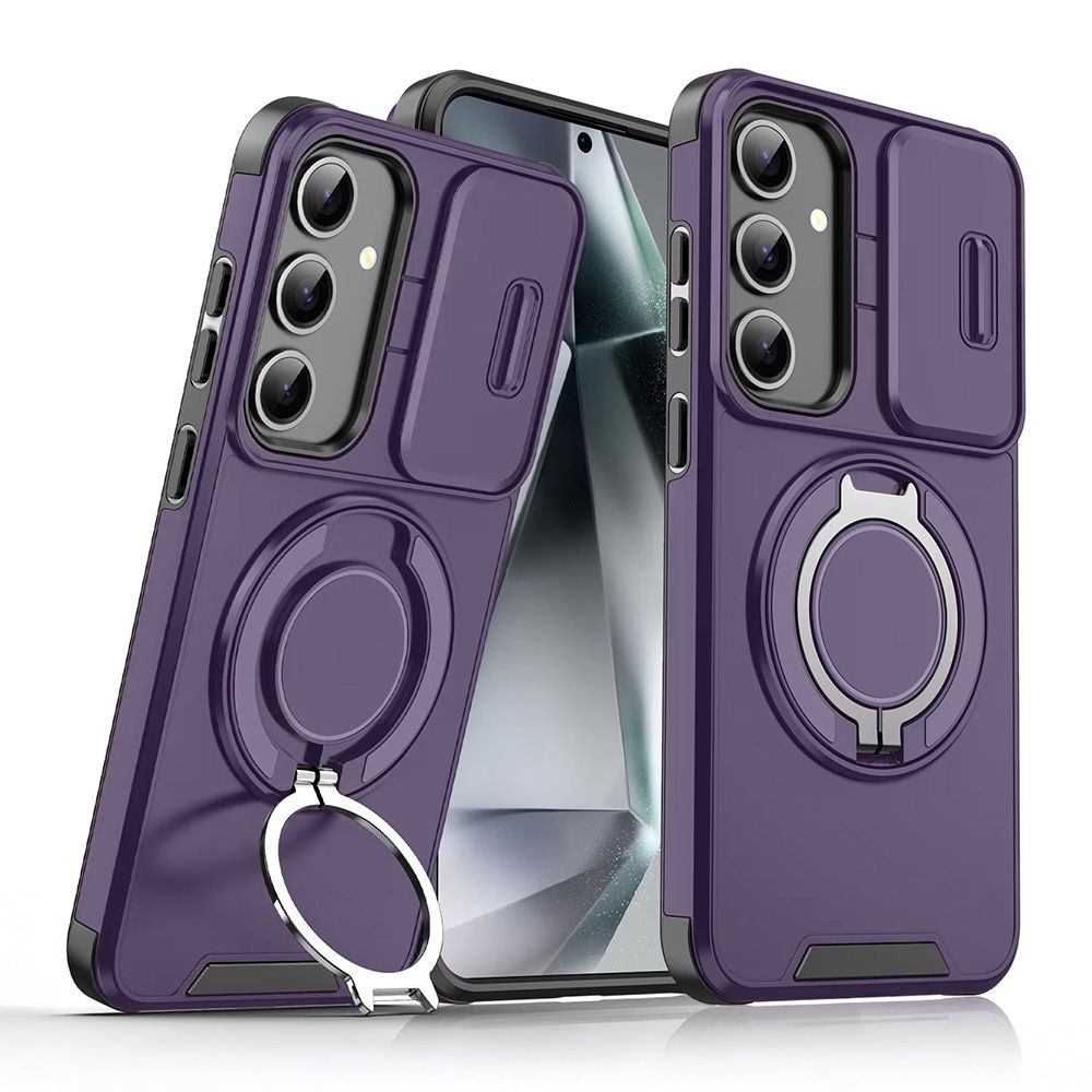 Maska za Samsung Galaxy S26 — CamShield Ring stand, ljubicasta