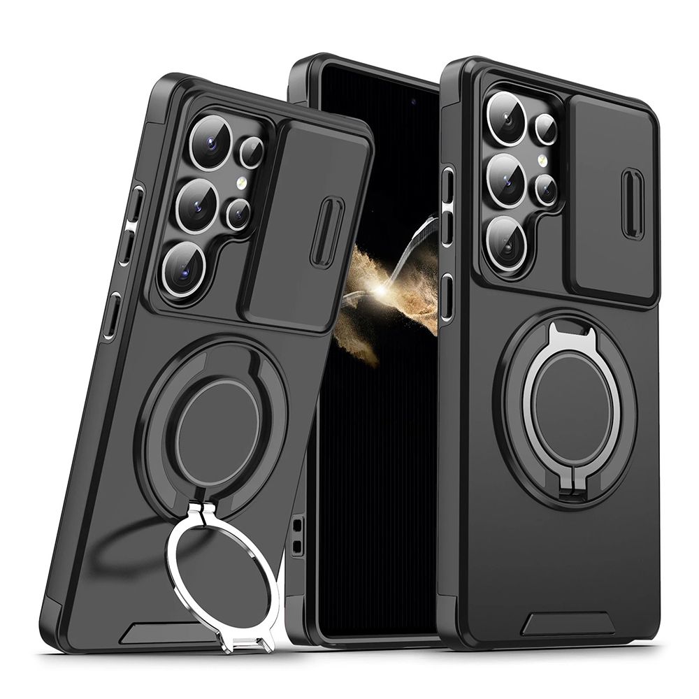 Maska za Samsung Galaxy S26 Ultra — CamShield Ring stand, crna