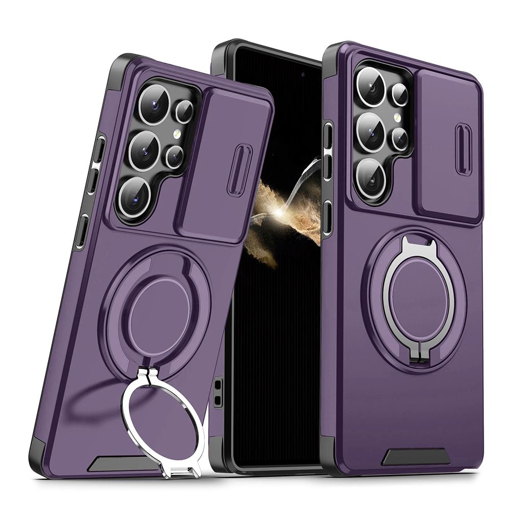 Maska za Samsung Galaxy S26 Ultra — CamShield Ring stand, ljubicasta