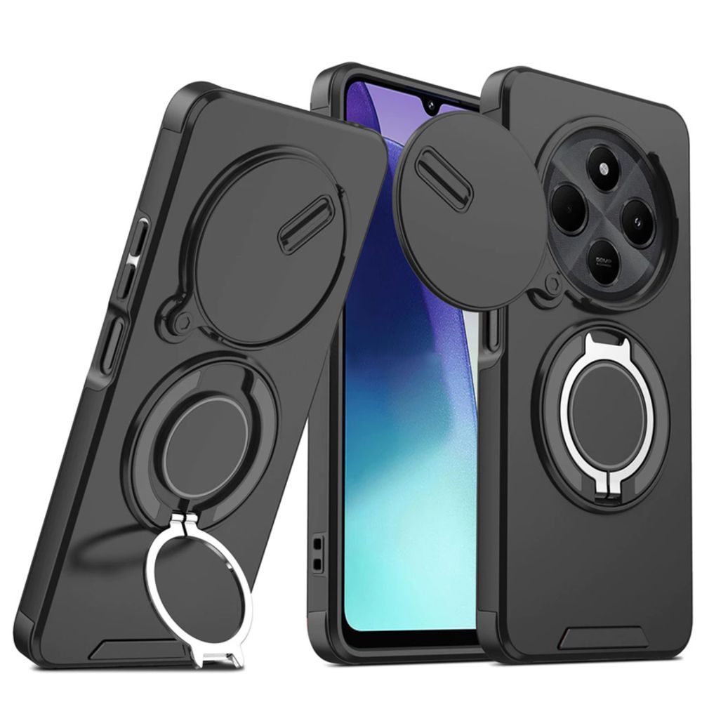 Maska za Xiaomi Redmi 14C — CamShield Ring stand, crna