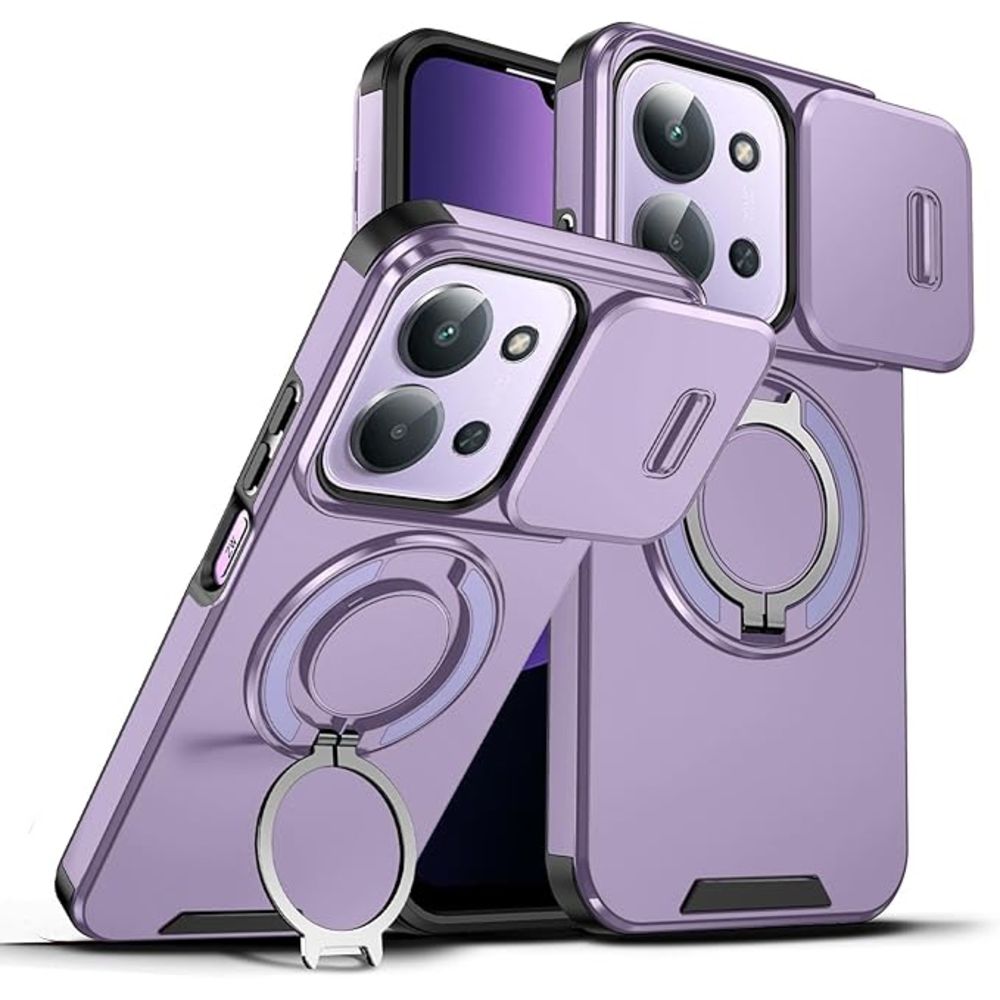 Maska za Xiaomi Redmi 15C — CamShield Ring stand, ljubicasta