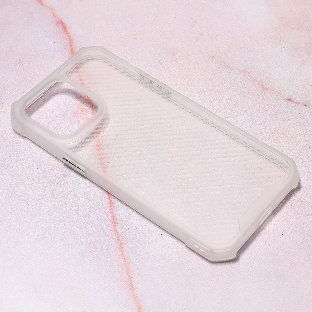 Maska za Apple iPhone 14 Pro Max — Carbon Crystal, bela