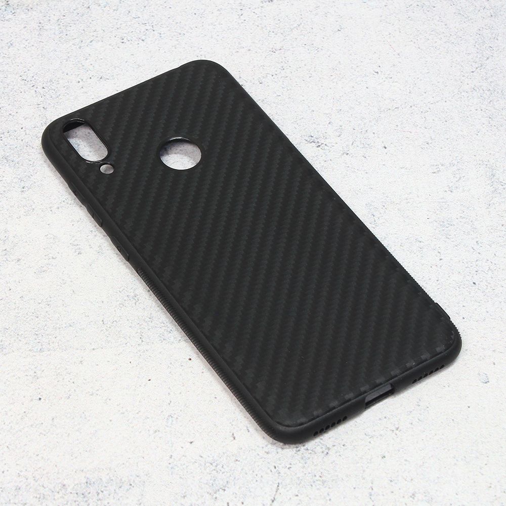 Maska za Huawei Y7 2019 — Carbon fiber, crna
