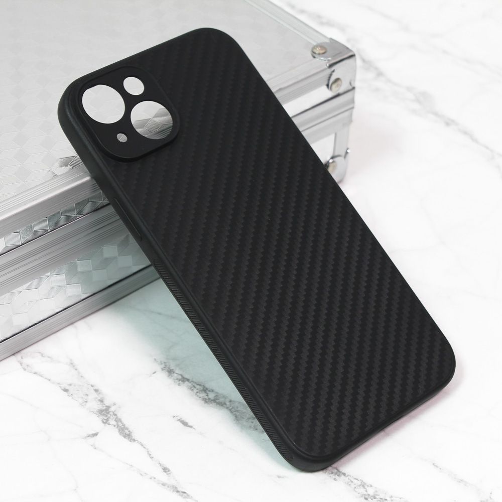 Maska za Apple iPhone 15 Plus — Carbon fiber, crna