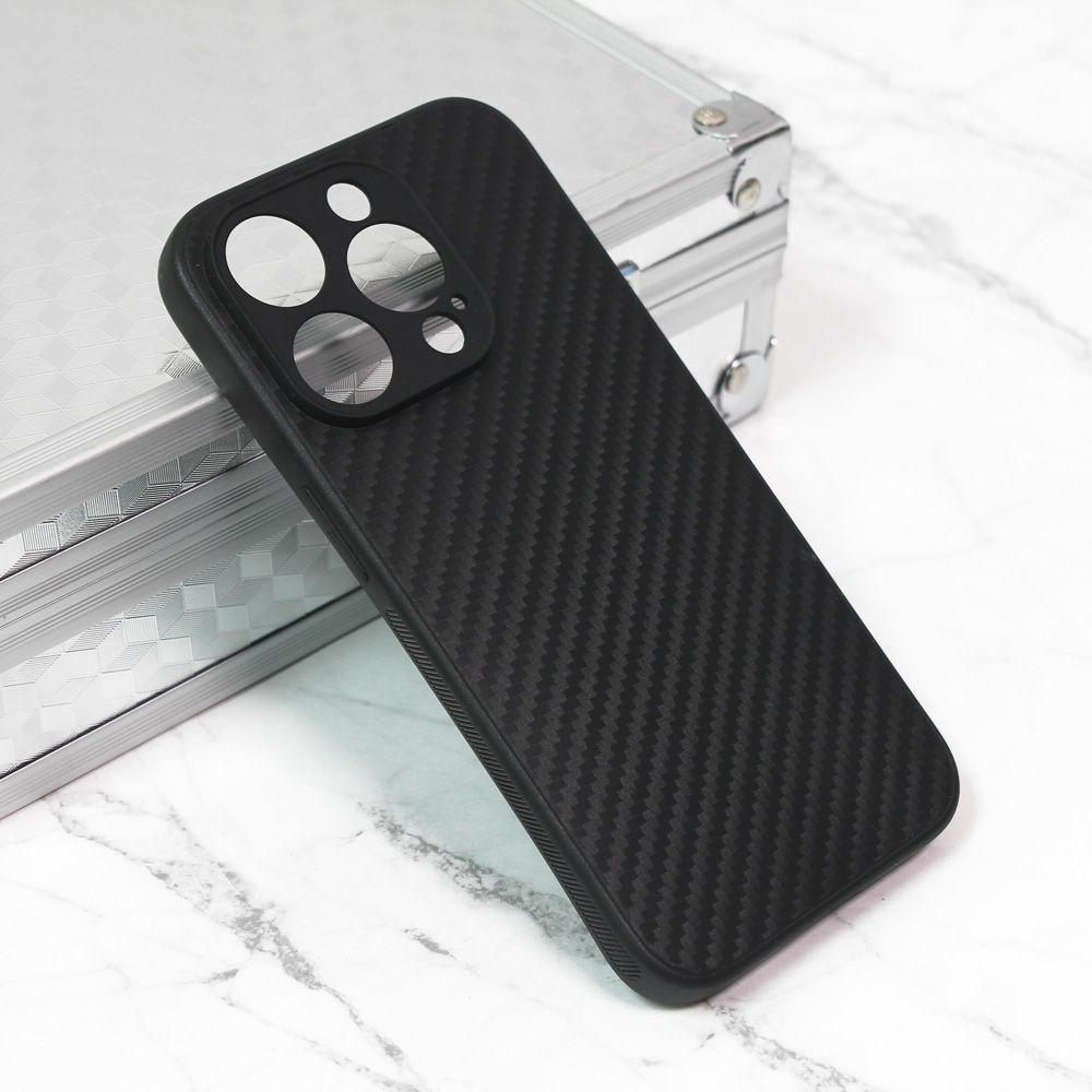 Maska za Apple iPhone 15 Pro — Carbon fiber, crna