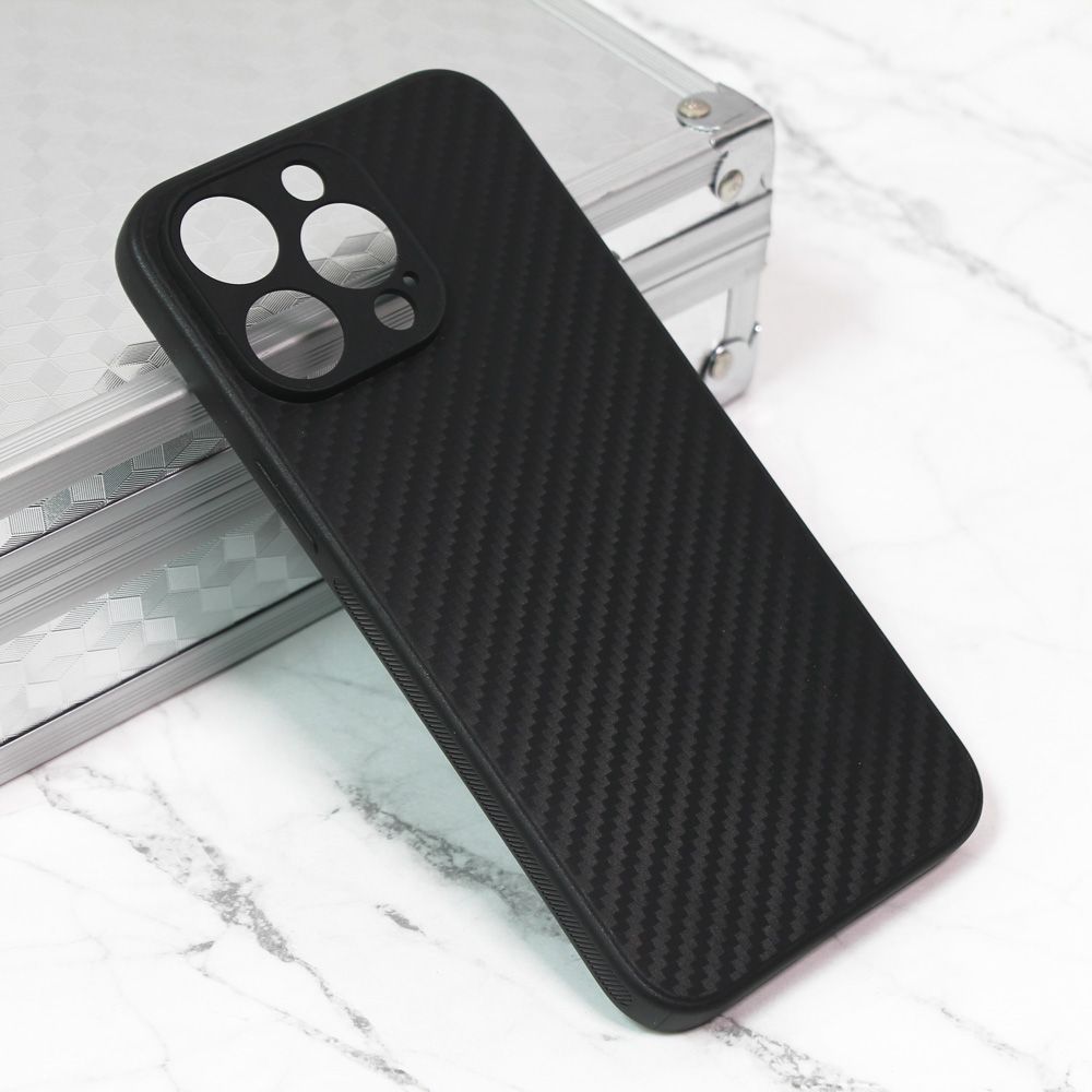 Maska za Apple iPhone 15 Pro Max — Carbon fiber, crna