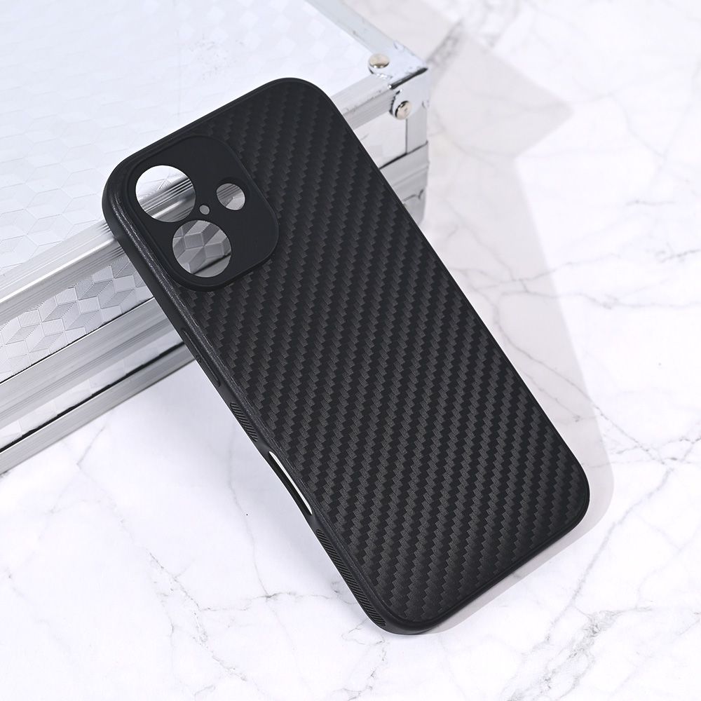 Maska za Apple iPhone 16 — Carbon fiber, crna