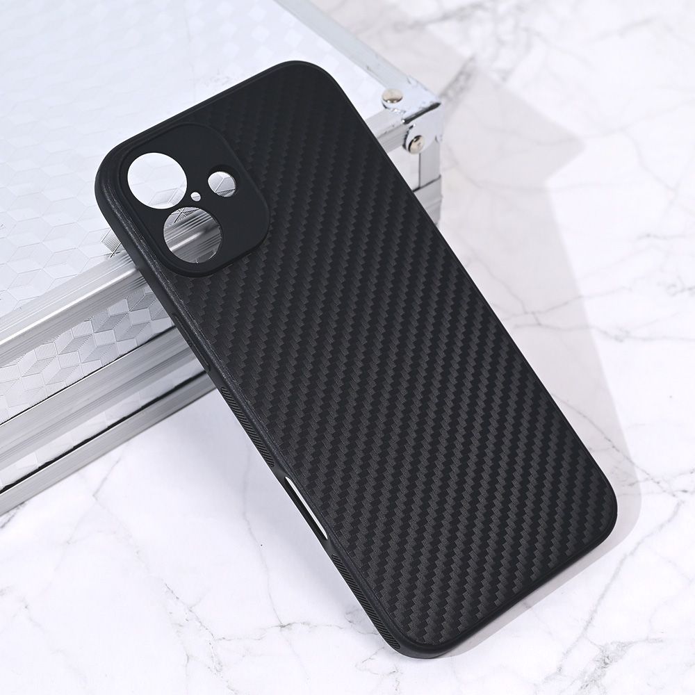 Maska za Apple iPhone 16 Plus — Carbon fiber, crna