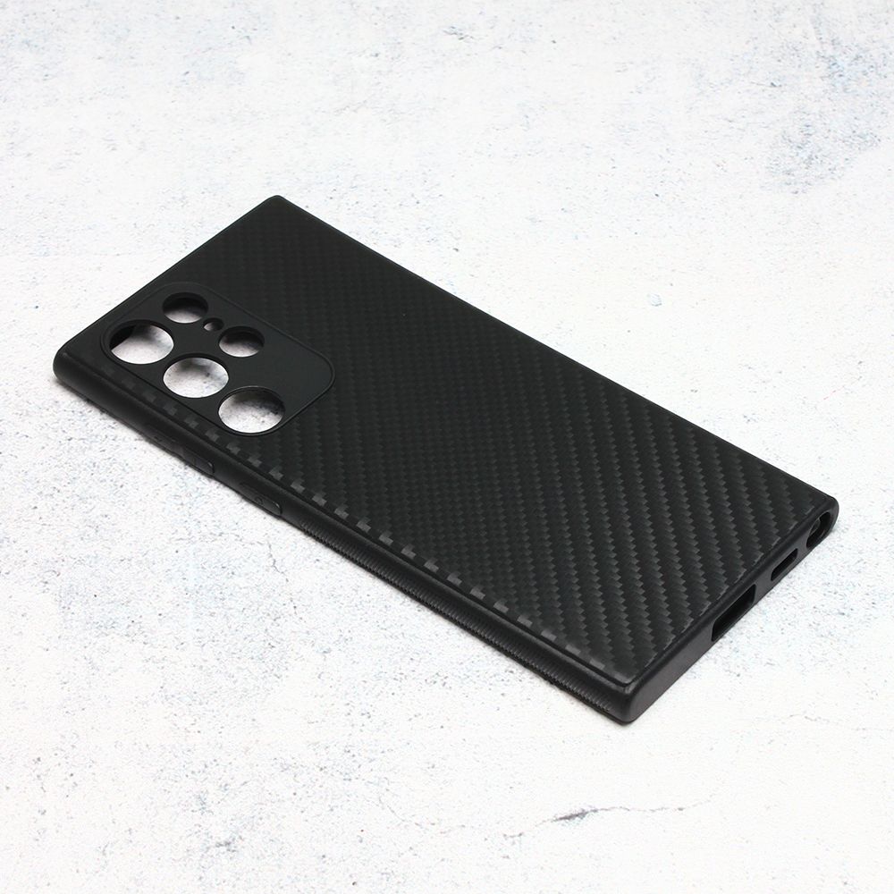 Maska za Samsung Galaxy S22 Ultra — Carbon fiber, crna