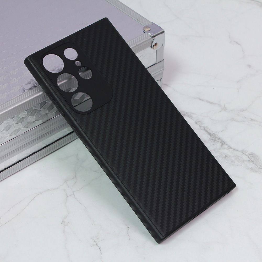 Maska za Samsung Galaxy S23 Ultra — Carbon fiber, crna