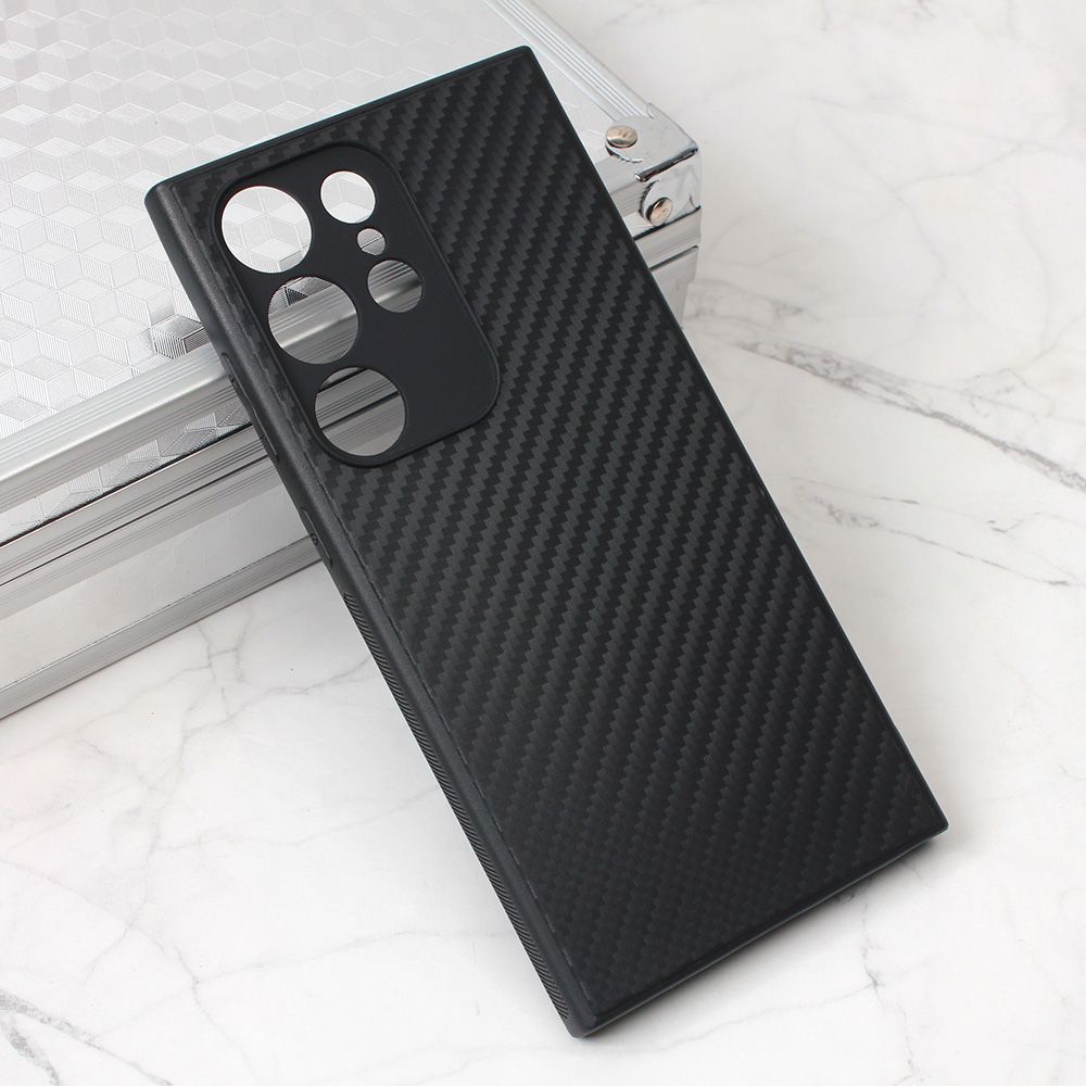 Maska za Samsung Galaxy S24 Ultra — Carbon fiber, crna
