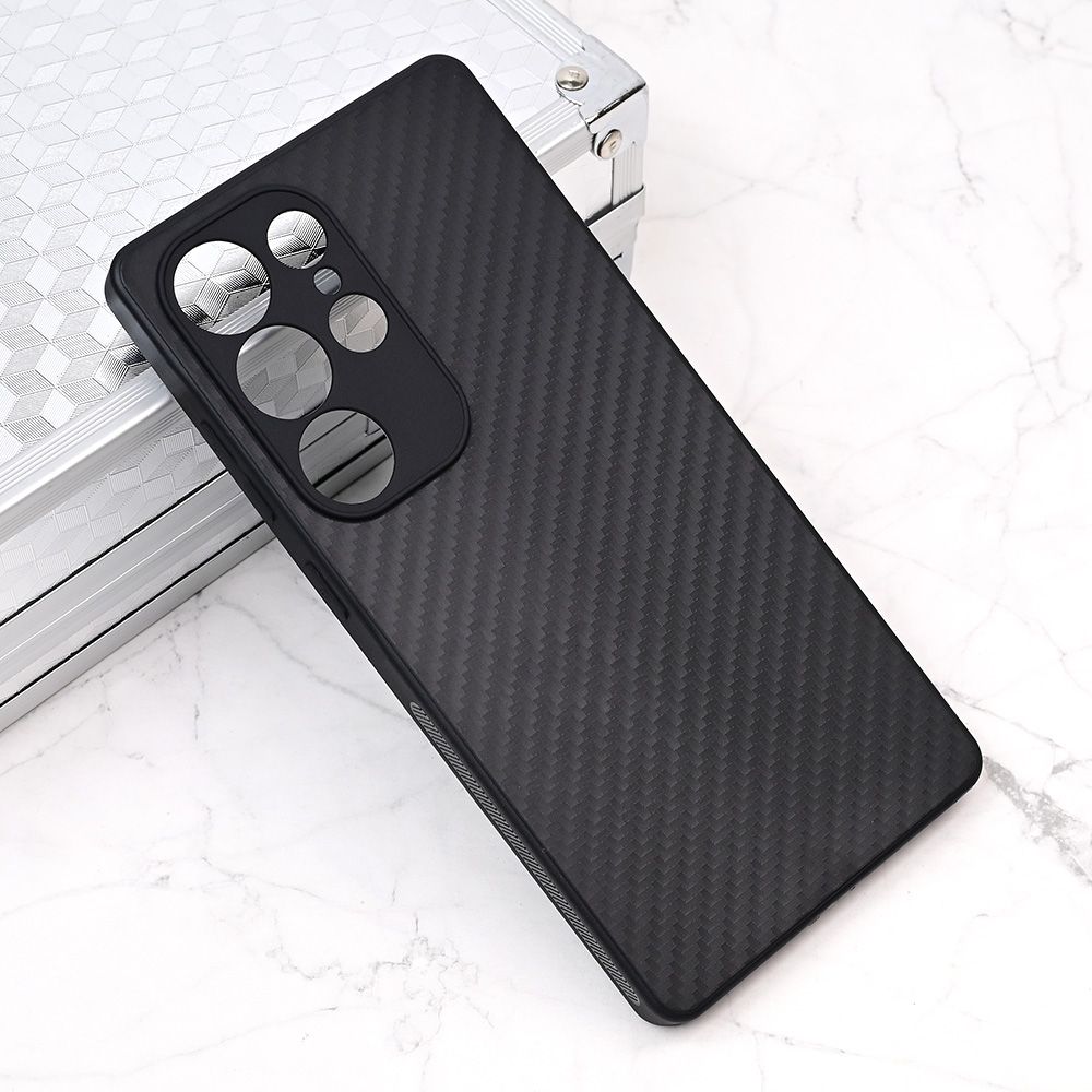 Maska za Samsung Galaxy S25 Ultra — Carbon fiber, crna