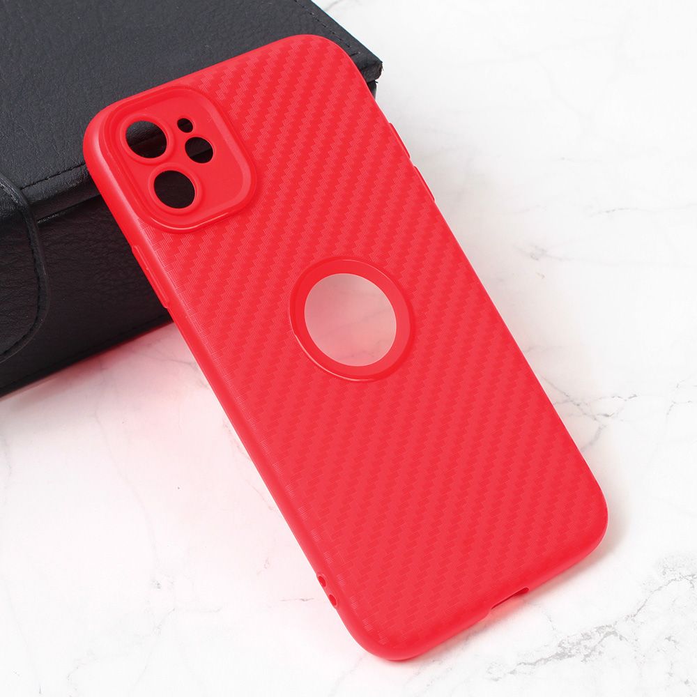 Maska za Apple iPhone 11 — Carbon Stripe, crvena
