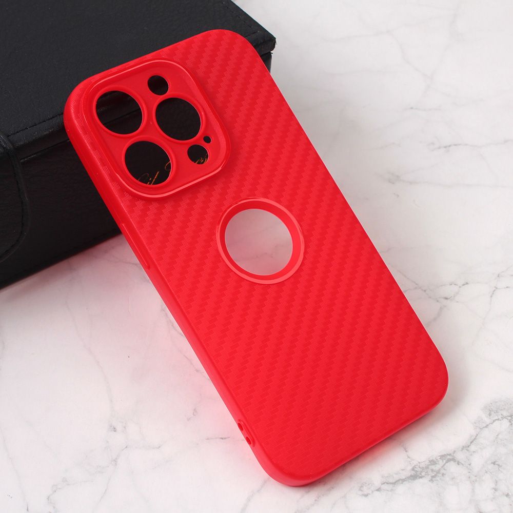 Maska za Apple iPhone 14 Pro — Carbon Stripe, crvena