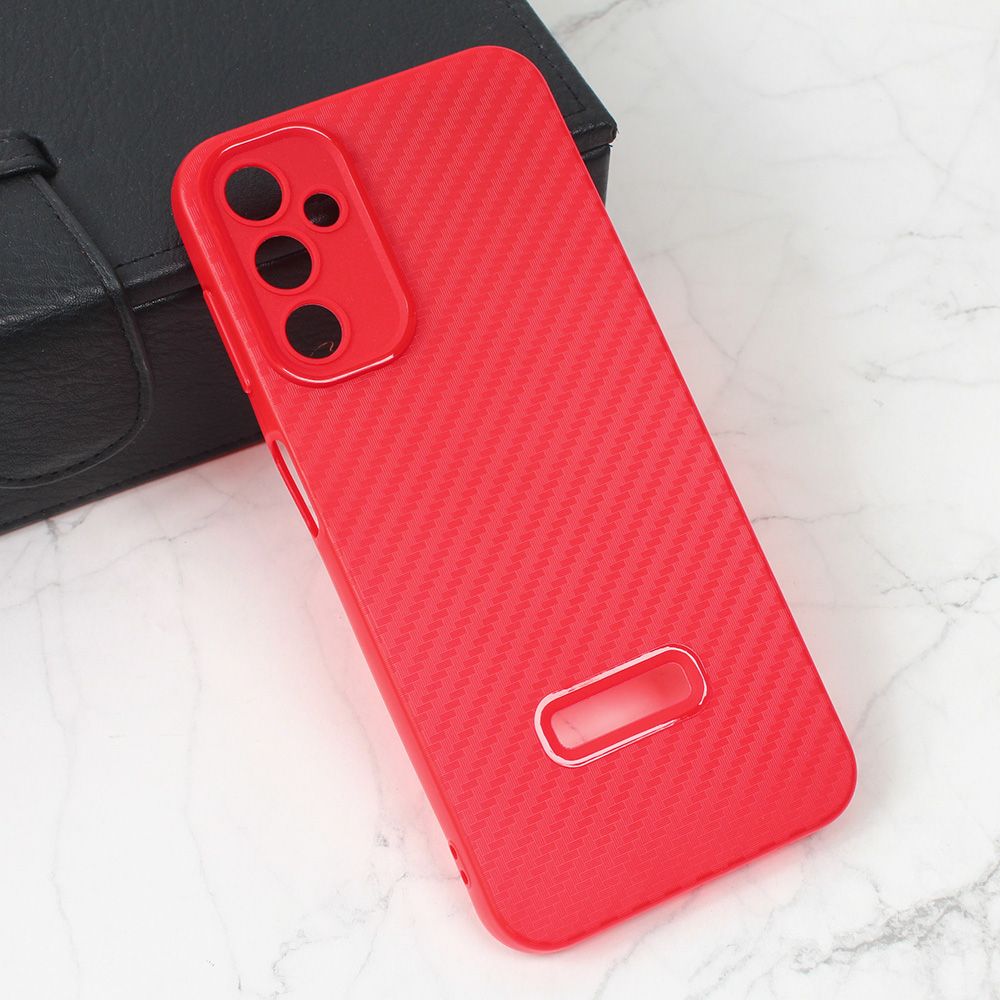 Maska za Samsung Galaxy A14 5G — Carbon Stripe, crvena
