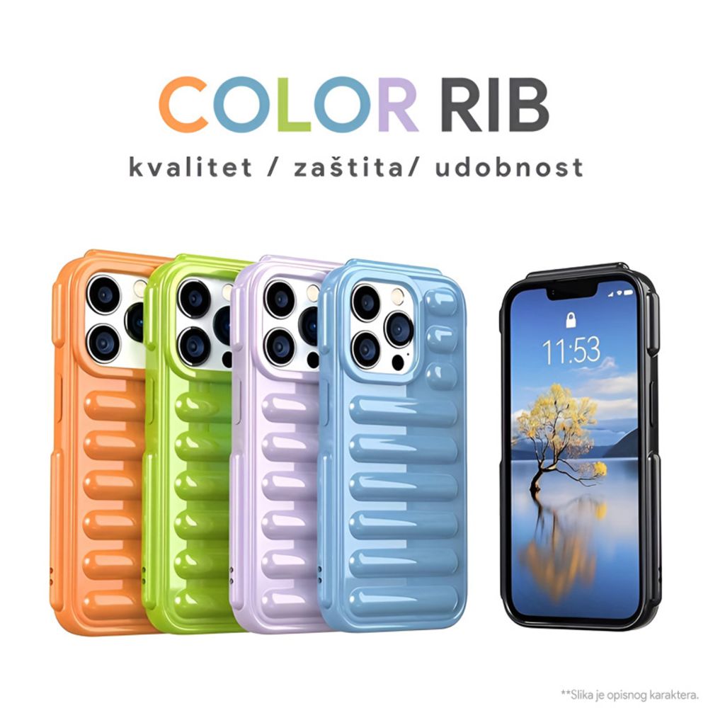 Maska za Apple iPhone 13 Pro Max — Color Rib, zelena